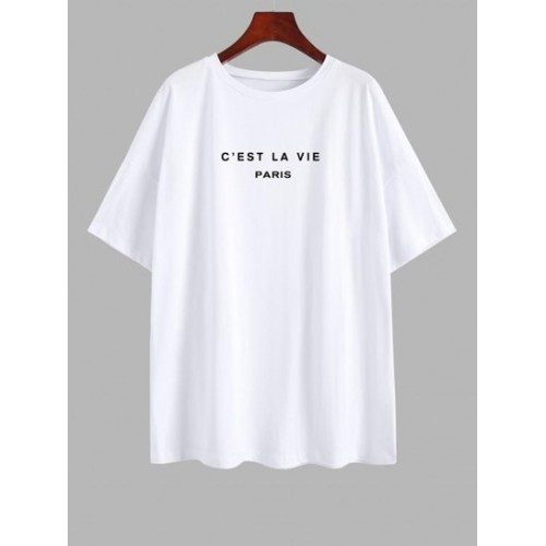 Minimalist Letter Graphic Oversized Tee