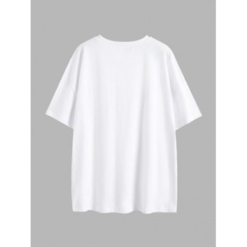 Halloween Skeleton Hand Print Drop Shoulder T Shirt