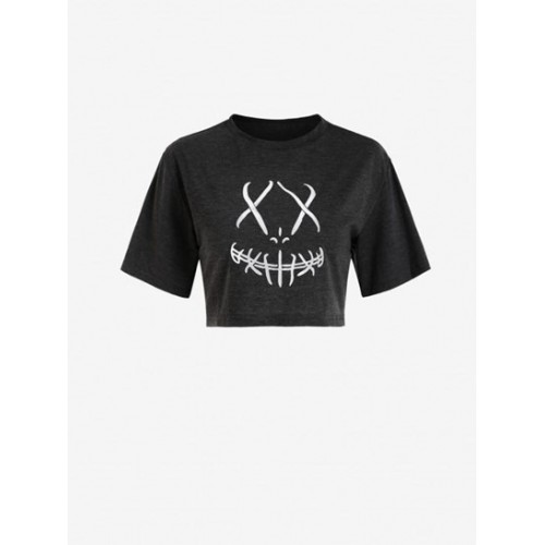 Reflective Graphic Cropped Tee