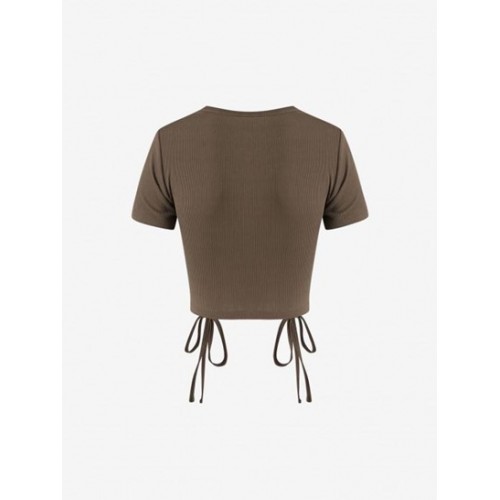 Ribbed Cinched Baby Tee