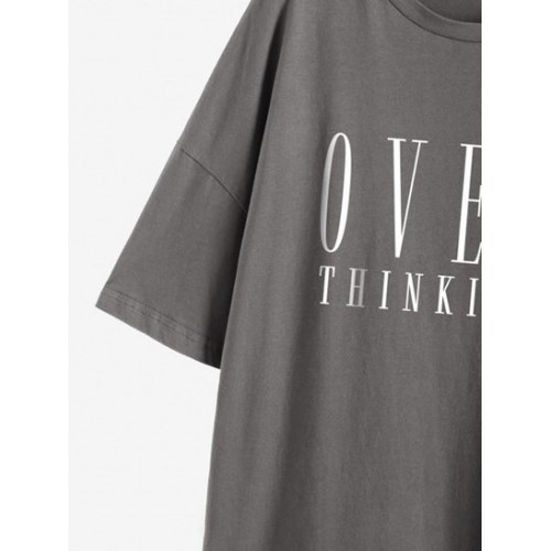OVER THINKING Graphic Oversized T-shirt