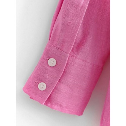 Drop Shoulder Button Up Pocket Shirt