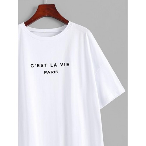 Minimalist Letter Graphic Oversized Tee