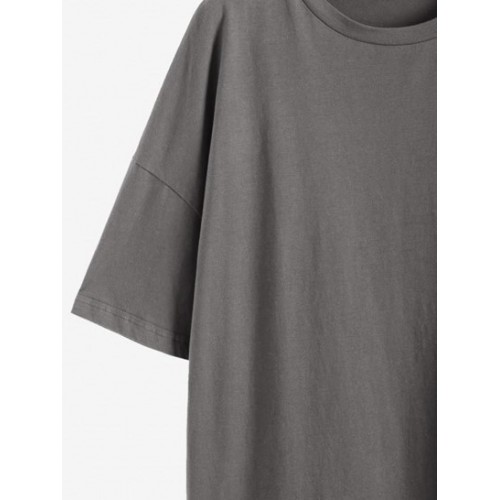 Letter Mountain Print Oversized Tunic Tee